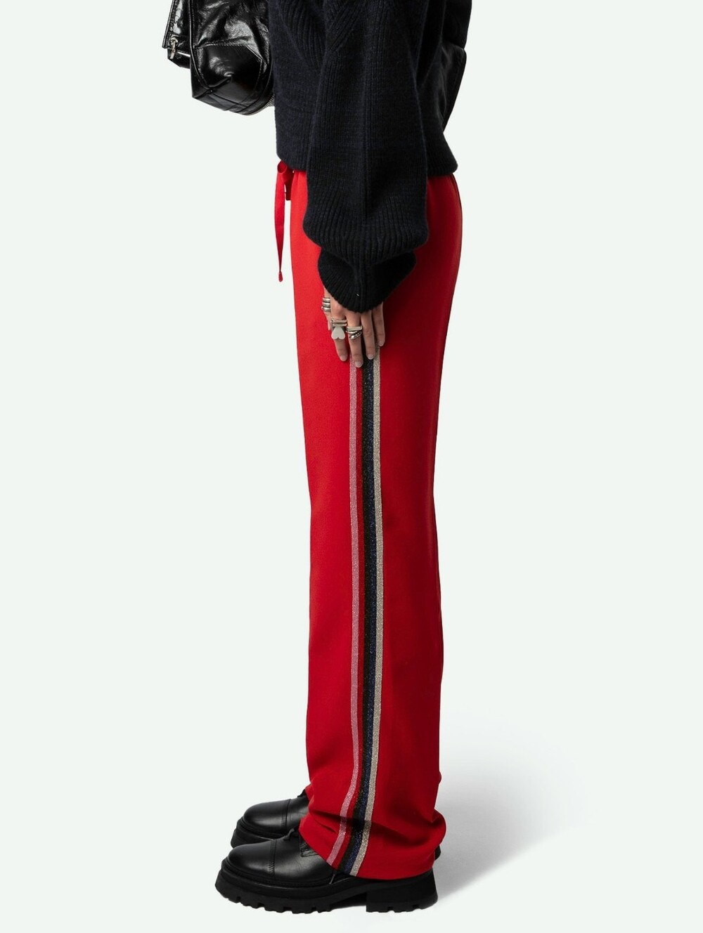 Zadig & Voltaire Red Pomy Crepe Track Pants